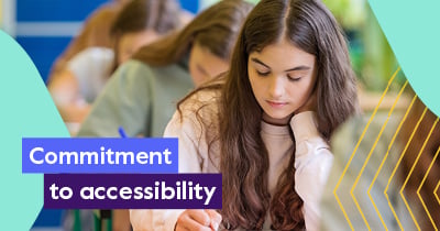 Student doing exam commitment to accessibility