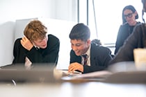 Teacher and students in lesson