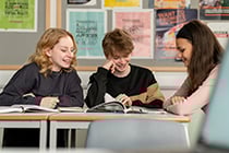 Students in a lesson working together