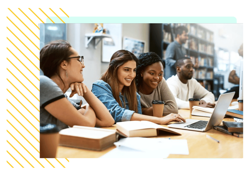 Students on laptop at desk