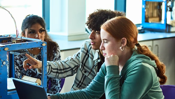 Sixth form students working in a classroom