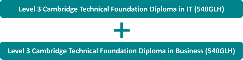 Combination of IT 540 GLH and Business 540 GLH qualifications