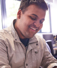 Smiling male student