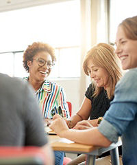 Teachers sat together at a table