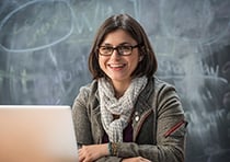 Teacher using a computer