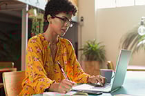 Teacher at a laptop