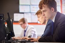 Students using computers