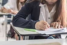 Student sitting an exam