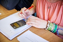 Person using a calculator
