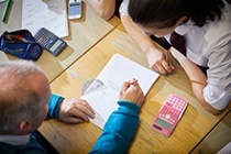 teacher and student in class