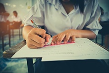 Student working