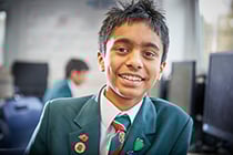 Maths student in classroom