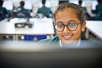 Student working on computer