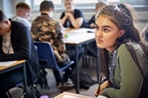 A Level student in the classroom