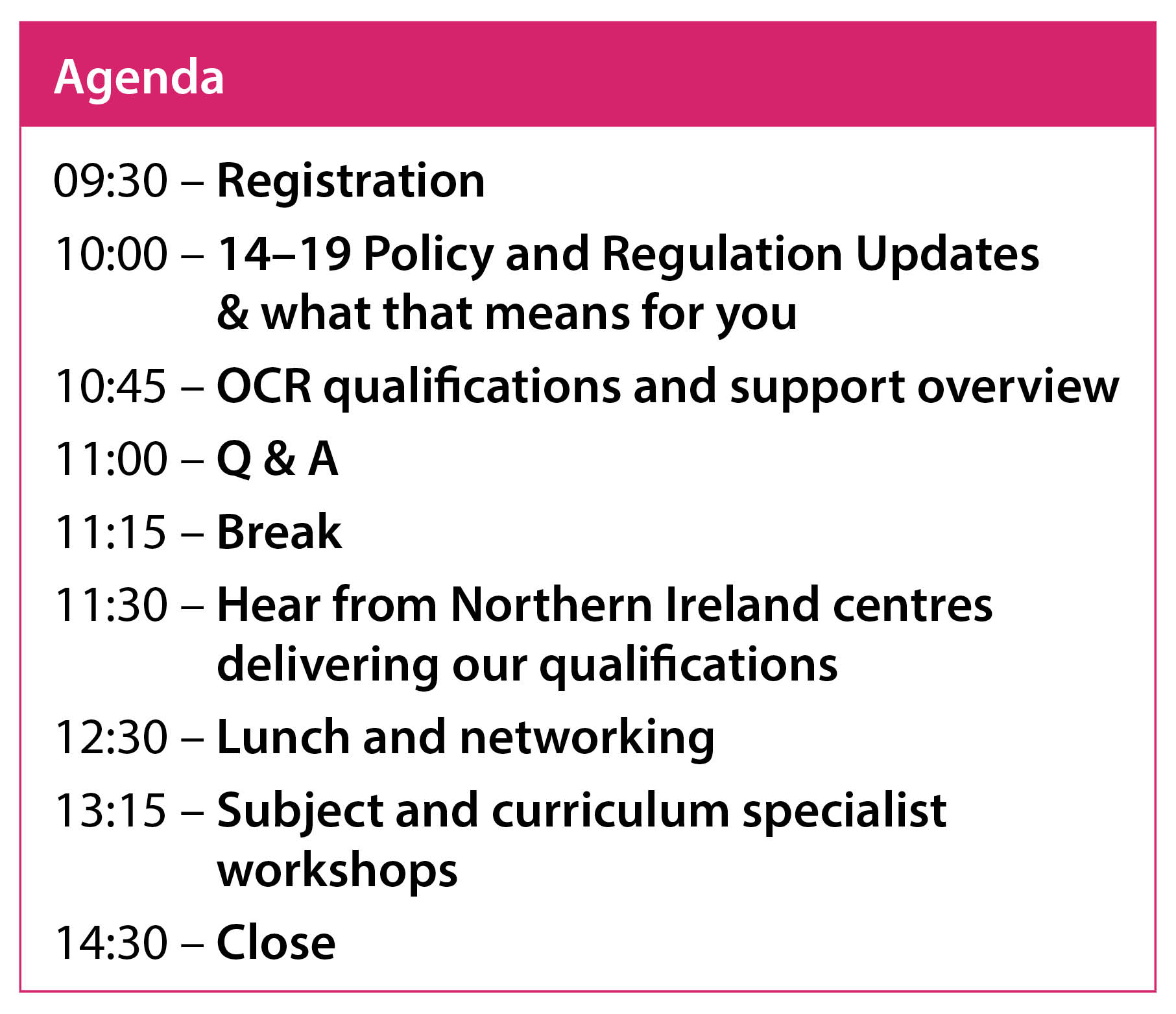 Agenda Agenda
