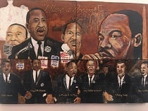 Martin Luther King painted memorial wall