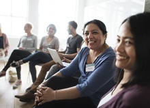 Teachers at a conference 
