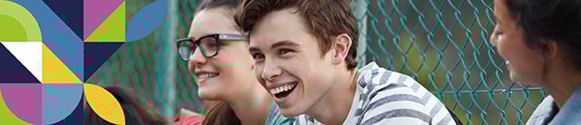 Newsletter banner image of students chatting outdoors