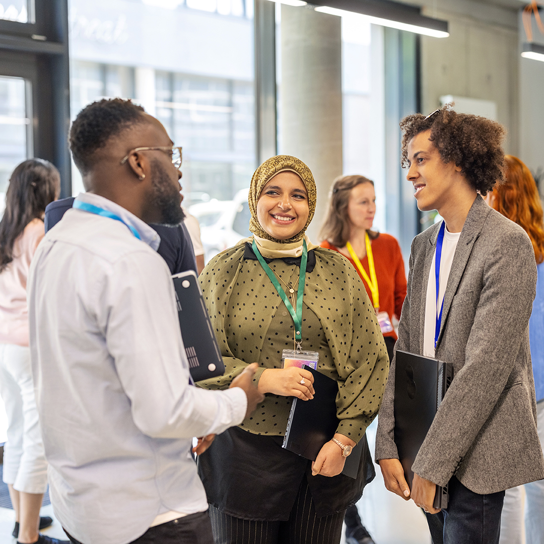 A group of teachers talking A group of teachers talking