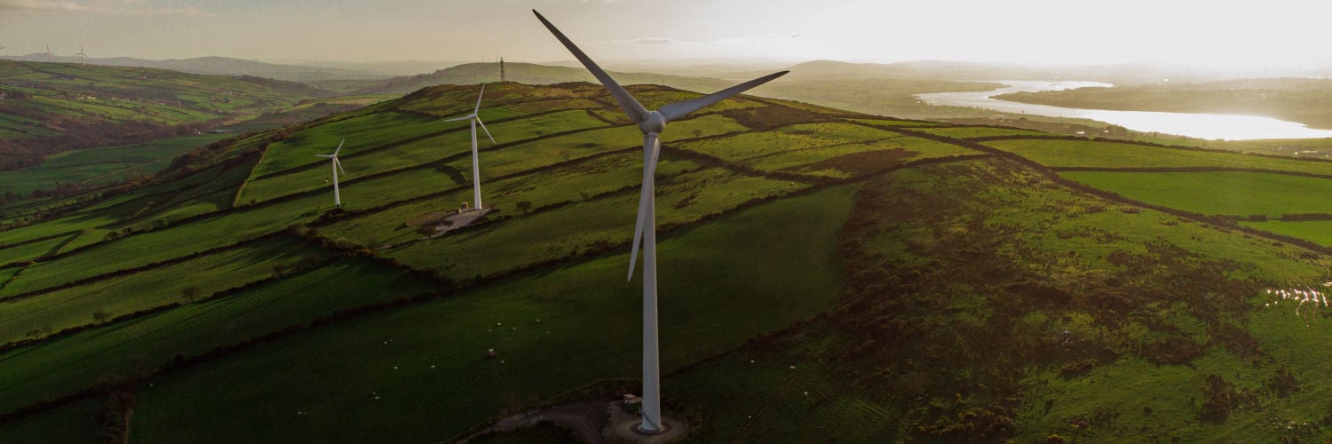Wind turbines on Scottish countryside