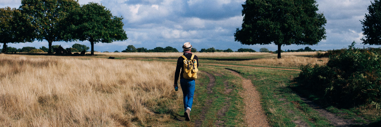 Man walking in countryside - National Extension College